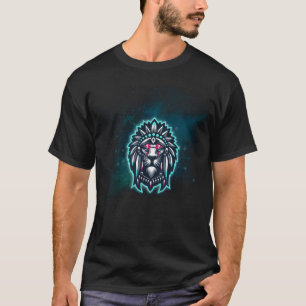 Camiseta Rei bonito do leão com olhos vermelhos