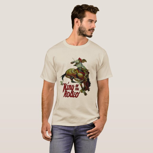 Camiseta Rei Bucking Rodeio do cavalo do vaqueiro do rodeio (Frente Completa)