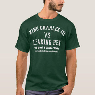 Camiseta Rei Carlos III Vs Caneta Engraçado Memória Branca