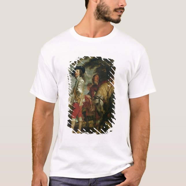 Camiseta Rei Charles Eu de Inglaterra que caça para fora, (Frente)
