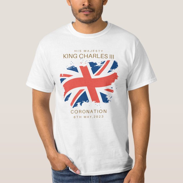 Camiseta Rei Charles III Coronation 2023 Reino Unido (Frente)