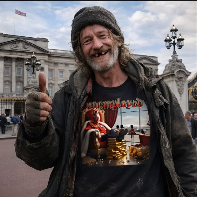 Camiseta Rei Charles III Desempregado (Criador carregado)