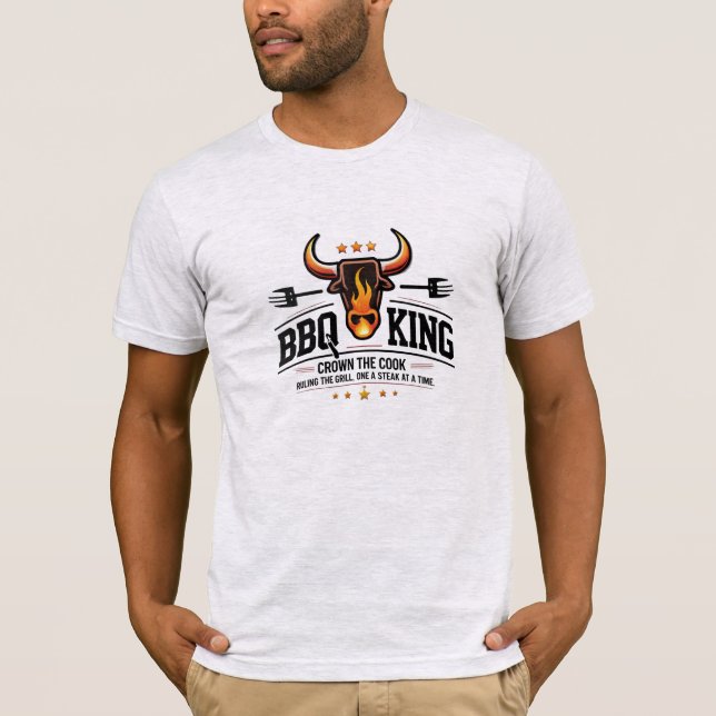 Camiseta Rei churrasco - Tee da Chama Premium Bull para o M (Frente)