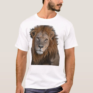 Camiseta REI DA SELVAGEM T-Shirt Gráfico De Leão Negrito