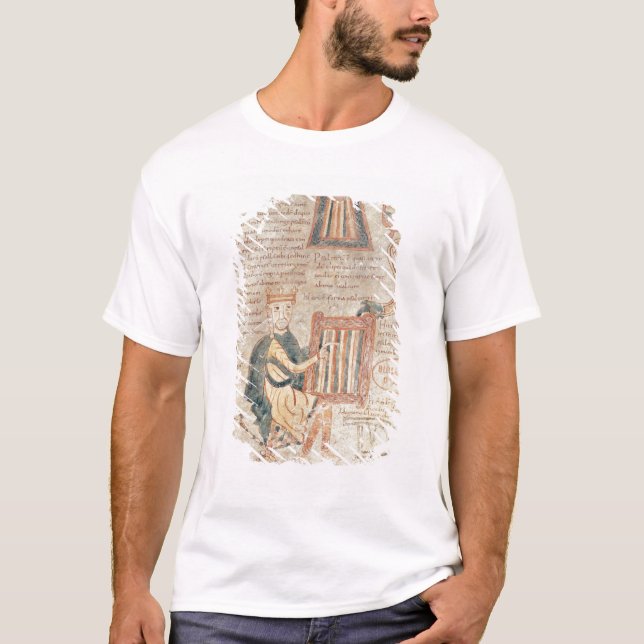 Camiseta Rei David que joga um saltério de um psalter (Frente)