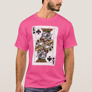 Camiseta Rei de Clubs Deck de Jogando Cartões Retro