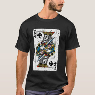 Camiseta Rei de Clubs Deck de Jogando Cartões Retro