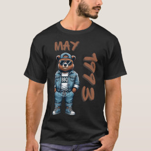 Camiseta Rei de Maio Mestre da Grelha Urso Amante de Churra