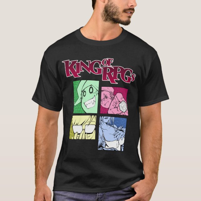 Camiseta Rei de RPGs: Instrumentos do jogo (Frente)