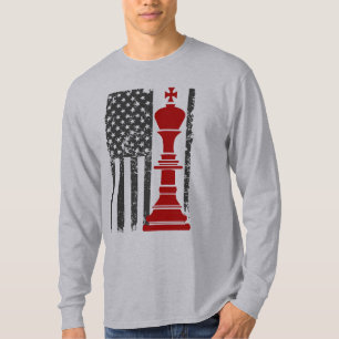 Camiseta Rei de Xadrez Americano Bandeira Patriótica