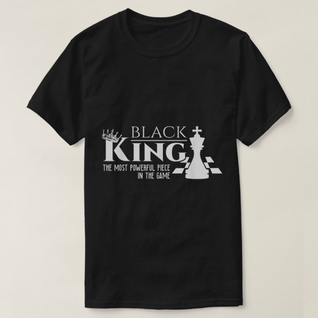 Camiseta Rei de Xadrez Poderoso Design (Frente do Design)