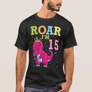 Camiseta Rei Dinossauro Dança Feliz Meu Raio de Aniversário