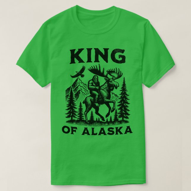 Camiseta Rei Do Alasca Andando Moose Alaskan Retro TShirt 2 (Frente do Design)