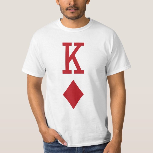 Camiseta Rei do cartão de jogo vermelho dos diamantes (Frente)