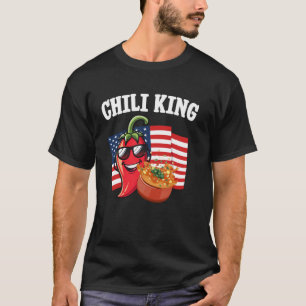 Camiseta Rei do Chili Pimenta Bandeira EUA Humor Culinária