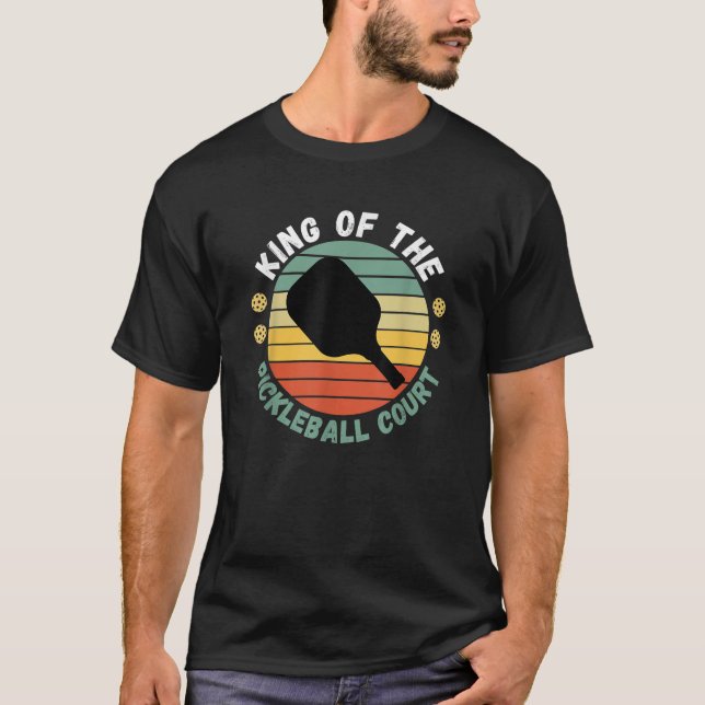 Camiseta Rei Do Jogador Funny Pickleball Court Paddle Men W (Frente)