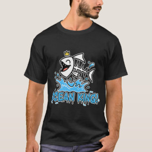 Camiseta Rei do Oceano Peixe Engraçado Esqueleto Cartoon