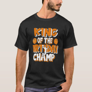 Camiseta Rei Do Partido De Basquete Birthday Champ Boys