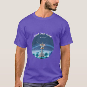 Camiseta Rei do Xadrez Metálico Diamante Azul Dia dos Pais