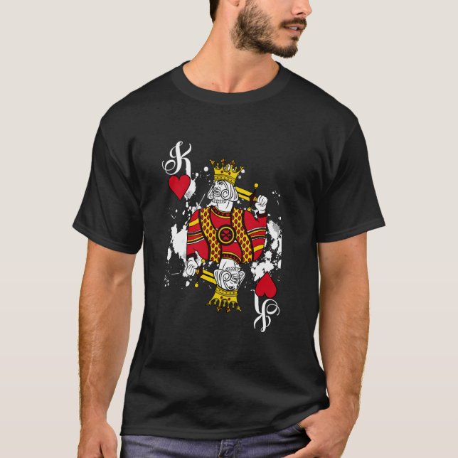 Camiseta Rei Dos Cartões Que Tocam Aposentado De Poker No D (Frente)