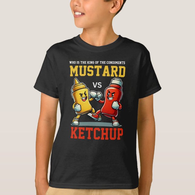 Camiseta Rei dos condimentos Mostarda vs Ketchup Clássico (Frente)