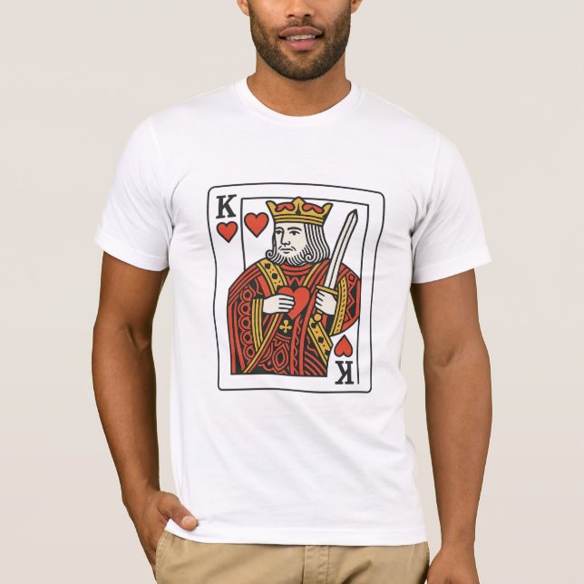 Camiseta Rei dos Corações - Vermelho Regal e Dourado (Frente)