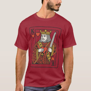 Camiseta Rei dos Corações - Vermelho Regal e Dourado