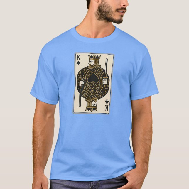 Camiseta Rei dos Espadas - Preto Regal e Dourado (Frente)