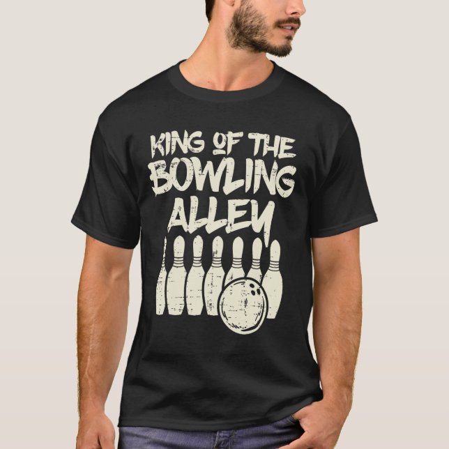 Camiseta Rei Dos Homens Pais Da Beco De Boliches Da Boliche (Frente)