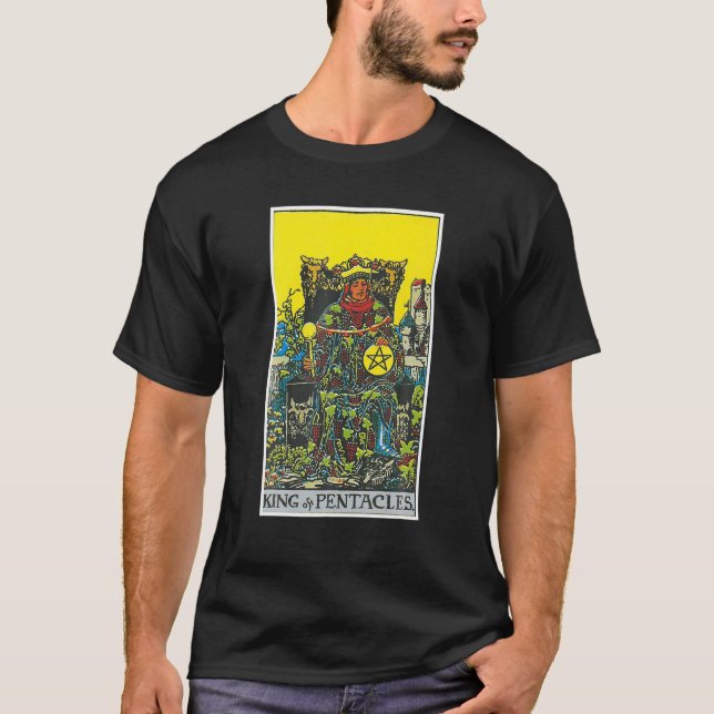 Camiseta Rei dos Pentáculos Tarot Cartão Occulto Crenças Di (Frente)