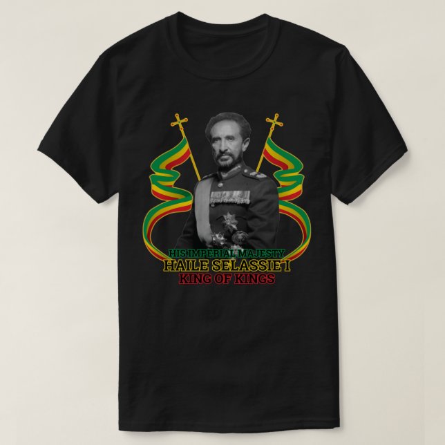 Camiseta Rei dos Reis Haile Selassie Clássico T-Shirt (Frente do Design)