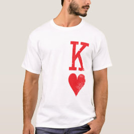 Camiseta Rei e Rainha dos Corações Jogando Cartões Casais