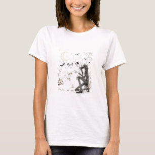 Camiseta Rei Esqueleto do Halloween Cachorrinho Fantasma