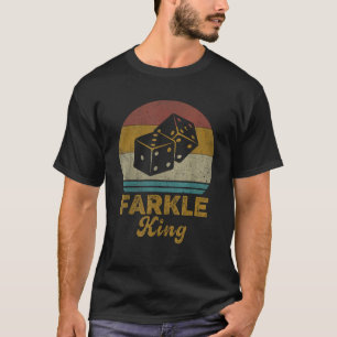 Camiseta Rei Farkle Jogo de Dados Farkle Vintage Masculino