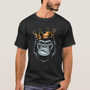 Camiseta Rei Gorila Alpha Macaco Divertido Vida Selvagem