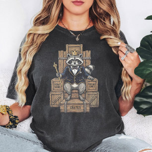 Camiseta Rei Guaxinim Cavalheiro Trono Artigos Vintage Arte