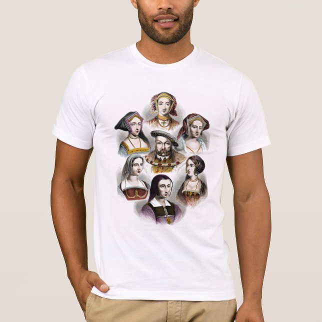 Camiseta Rei Henry VIII de Inglaterra | suas seis esposas (Frente)