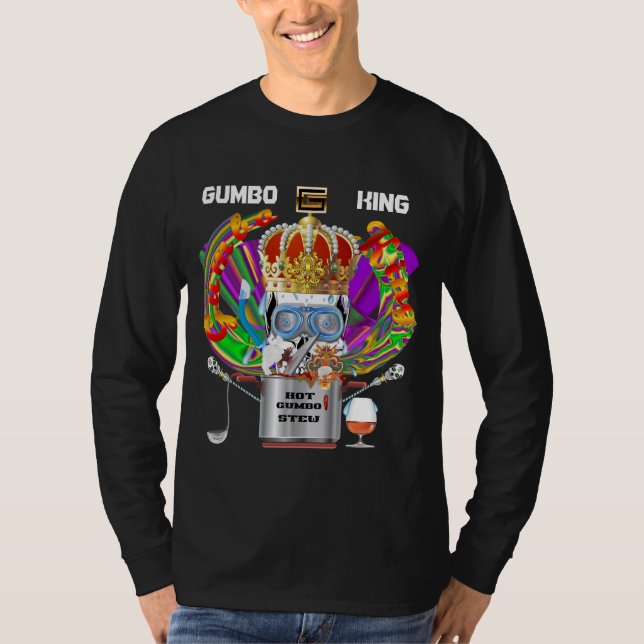 Camiseta Rei Homem Escuro Vista Sugestão do Gumbo por favor (Frente)
