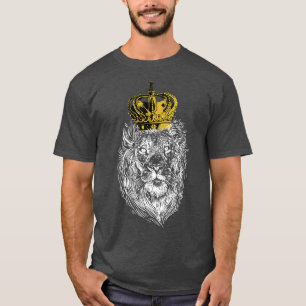 Camiseta Rei Leão Coroa Super Rei dos Animais de Jesus Chr