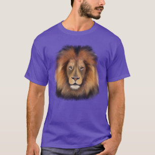 Camiseta rei leão da selva realista masculino aquarela