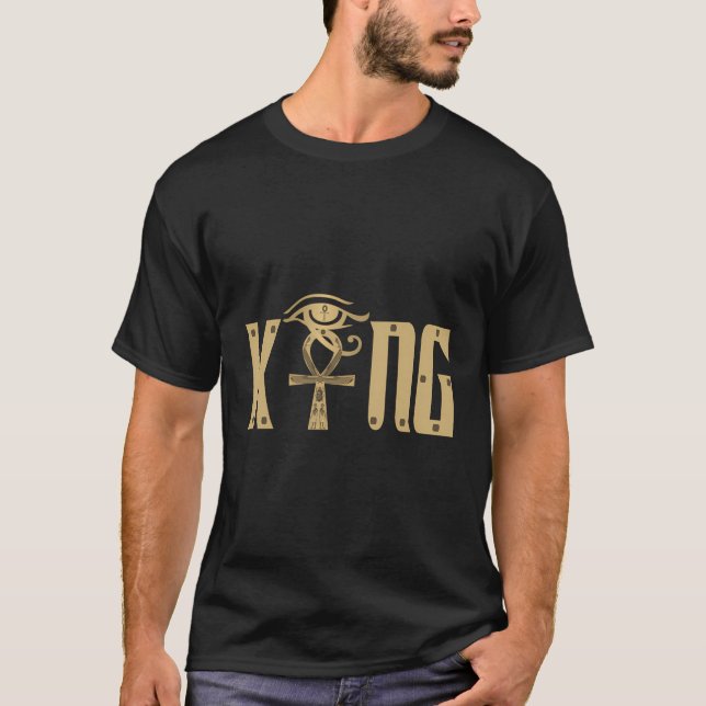 Camiseta Rei Marido com Casal Ankh Egípcio (Frente)
