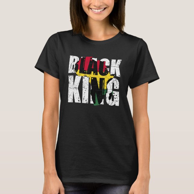 Camiseta Rei Negro África Mapa da História Negra Mês África (Frente)