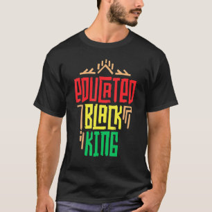 Camiseta Rei Negro Educado Para Meninos Homens Mês da Histó