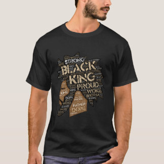 Camiseta Rei Negro Palavras Pai Em Forma Livre Bloqueia Afr