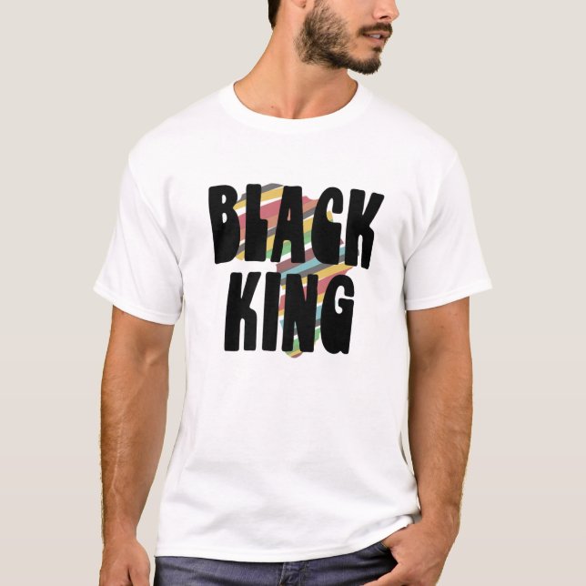 Camiseta Rei Negro para Homens História Mês África Triba (Frente)