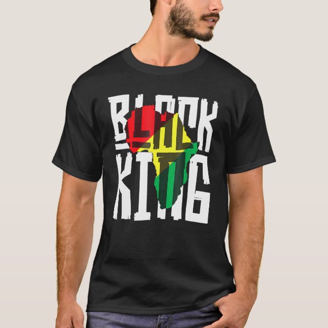 Camiseta Rei Negro para Meninos História Negra Mês África (Frente)