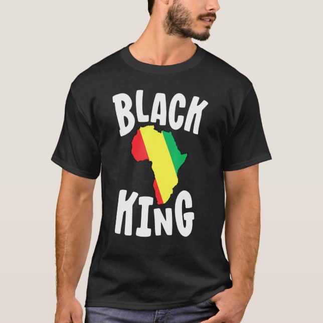 Camiseta Rei Negro para Meninos História Negra Mês África (Frente)