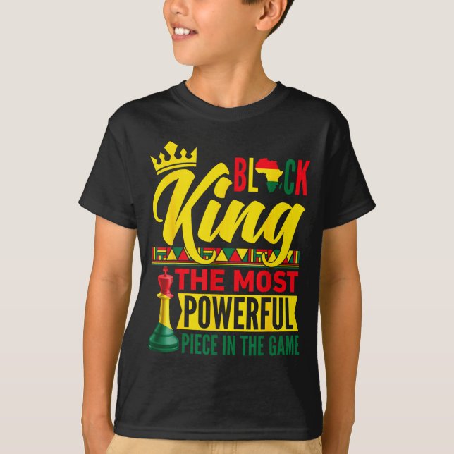 Camiseta Rei Negro Peça Mais Poderosa No Jogo História Negr (Frente)