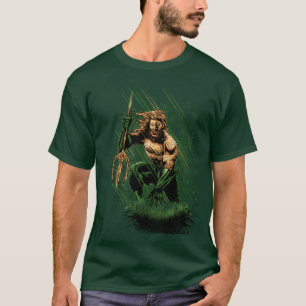 Camiseta Rei Oceano Guerreiro Tridente Arte de Quadrinhos D