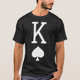 Camiseta Rei Preto e Branco de Espadas Jogo de Cartas